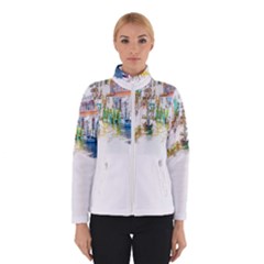 Venice T- Shirt Venice Voyage Art Digital Painting Watercolor Discovery T- Shirt (1) Women s Bomber Jacket by ZUXUMI