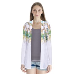 Venice T- Shirt Venice Voyage Art Digital Painting Watercolor Discovery T- Shirt (1) Drape Collar Cardigan by ZUXUMI