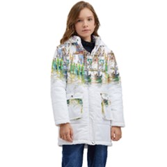 Venice T- Shirt Venice Voyage Art Digital Painting Watercolor Discovery T- Shirt (1) Kids  Hooded Longline Puffer Jacket by ZUXUMI