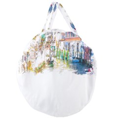 Venice T- Shirt Venice Voyage Art Digital Painting Watercolor Discovery T- Shirt (1) Giant Round Zipper Tote