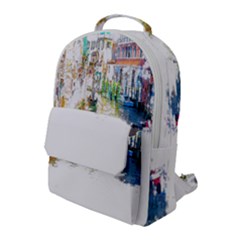 Venice T- Shirt Venice Voyage Art Digital Painting Watercolor Discovery T- Shirt (1) Flap Pocket Backpack (large) by ZUXUMI