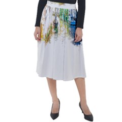 Venice T- Shirt Venice Voyage Art Digital Painting Watercolor Discovery T- Shirt (1) Classic Velour Midi Skirt  by ZUXUMI