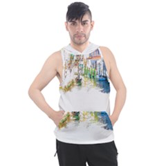 Venice T- Shirt Venice Voyage Art Digital Painting Watercolor Discovery T- Shirt (1) Men s Sleeveless Hoodie by ZUXUMI