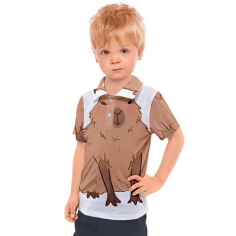 Capybara Art T- Shirt Cute Capybara Art T- Shirt Yoga Reflexion Pose T- Shirtyoga Reflexion Pose T- Shirt Kids  Polo T-shirt by hizuto