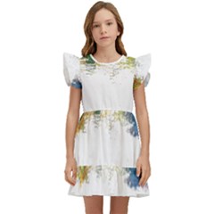 Venice T- Shirt Venice Voyage Art Digital Painting Watercolor Discovery T- Shirt (1) Kids  Winged Sleeve Dress by ZUXUMI