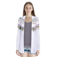 Venice T- Shirt Venice Voyage Art Digital Painting Watercolor Discovery T- Shirt (2) Drape Collar Cardigan by ZUXUMI