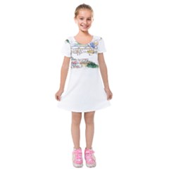 Venice T- Shirt Venice Voyage Art Digital Painting Watercolor Discovery T- Shirt (2) Kids  Short Sleeve Velvet Dress by ZUXUMI