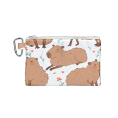 Capybara Art T- Shirt Cute Capybaras Illustration T- Shirt Yoga Reflexion Pose T- Shirtyoga Reflexion Pose T- Shirt Canvas Cosmetic Bag (small) by hizuto