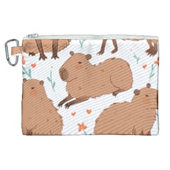 Capybara Art T- Shirt Cute Capybaras Illustration T- Shirt Yoga Reflexion Pose T- Shirtyoga Reflexion Pose T- Shirt Canvas Cosmetic Bag (xl) by hizuto