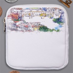 Venice T- Shirt Venice Voyage Art Digital Painting Watercolor Discovery T- Shirt (2) Mini Square Pouch by ZUXUMI