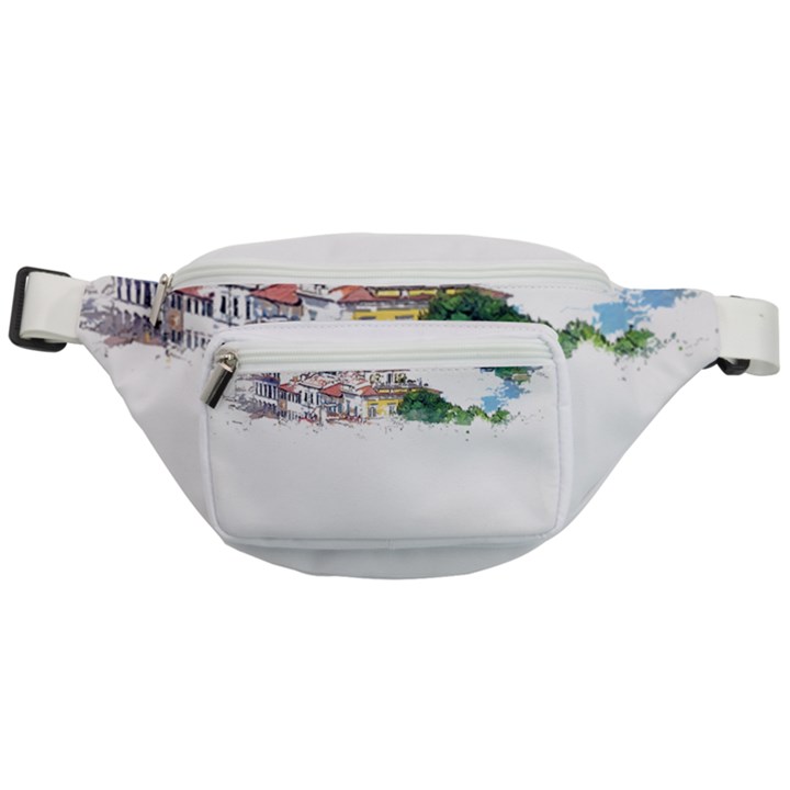 Venice T- Shirt Venice Voyage Art Digital Painting Watercolor Discovery T- Shirt (2) Fanny Pack