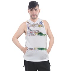 Venice T- Shirt Venice Voyage Art Digital Painting Watercolor Discovery T- Shirt (2) Men s Sleeveless Hoodie by ZUXUMI