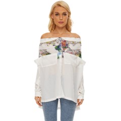 Venice T- Shirt Venice Voyage Art Digital Painting Watercolor Discovery T- Shirt (2) Off Shoulder Chiffon Pocket Shirt by ZUXUMI