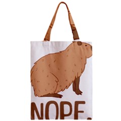 Capybara Art T- Shirt Cute Sad Capybara - Nope T- Shirt Yoga Reflexion Pose T- Shirtyoga Reflexion Pose T- Shirt Zipper Classic Tote Bag by hizuto