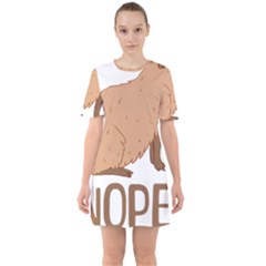 Capybara Art T- Shirt Cute Sad Capybara - Nope T- Shirt Yoga Reflexion Pose T- Shirtyoga Reflexion Pose T- Shirt Sixties Short Sleeve Mini Dress by hizuto