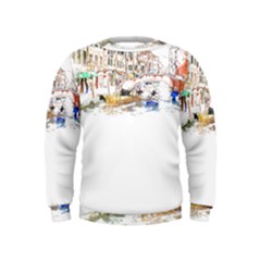 Venice T- Shirt Venice Voyage Art Digital Painting Watercolor Discovery T- Shirt (3) Kids  Sweatshirt by ZUXUMI