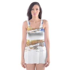 Venice T- Shirt Venice Voyage Art Digital Painting Watercolor Discovery T- Shirt (3) Skater Dress Swimsuit by ZUXUMI