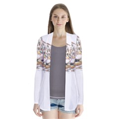 Venice T- Shirt Venice Voyage Art Digital Painting Watercolor Discovery T- Shirt (3) Drape Collar Cardigan by ZUXUMI