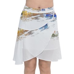 Venice T- Shirt Venice Voyage Art Digital Painting Watercolor Discovery T- Shirt (3) Chiffon Wrap Front Skirt by ZUXUMI