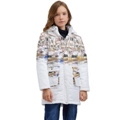 Venice T- Shirt Venice Voyage Art Digital Painting Watercolor Discovery T- Shirt (3) Kids  Hooded Longline Puffer Jacket by ZUXUMI