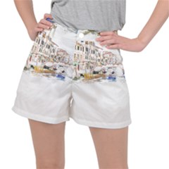 Venice T- Shirt Venice Voyage Art Digital Painting Watercolor Discovery T- Shirt (3) Women s Ripstop Shorts by ZUXUMI