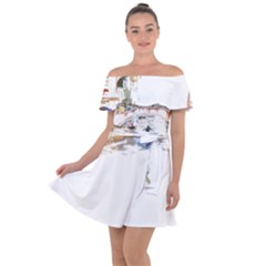 Venice T- Shirt Venice Voyage Art Digital Painting Watercolor Discovery T- Shirt (3) Off Shoulder Velour Dress by ZUXUMI