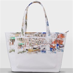 Venice T- Shirt Venice Voyage Art Digital Painting Watercolor Discovery T- Shirt (3) Back Pocket Shoulder Bag  by ZUXUMI