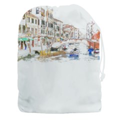 Venice T- Shirt Venice Voyage Art Digital Painting Watercolor Discovery T- Shirt (3) Drawstring Pouch (3xl) by ZUXUMI