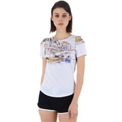 Venice T- Shirt Venice Voyage Art Digital Painting Watercolor Discovery T- Shirt (3) Back Cut Out Sport T-shirt by ZUXUMI