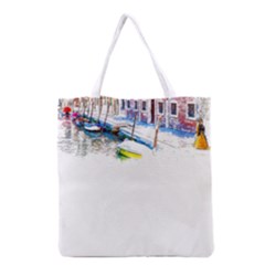 Venice T- Shirt Venice Voyage Art Digital Painting Watercolor Discovery T- Shirt (4) Grocery Tote Bag by ZUXUMI