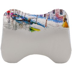 Venice T- Shirt Venice Voyage Art Digital Painting Watercolor Discovery T- Shirt (4) Head Support Cushion by ZUXUMI