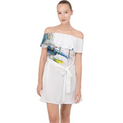 Venice T- Shirt Venice Voyage Art Digital Painting Watercolor Discovery T- Shirt (4) Off Shoulder Chiffon Dress by ZUXUMI