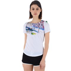 Venice T- Shirt Venice Voyage Art Digital Painting Watercolor Discovery T- Shirt (4) Back Cut Out Sport T-shirt by ZUXUMI