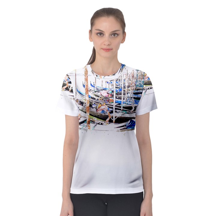 Venice T- Shirt Venice Voyage Art Digital Painting Watercolor Discovery T- Shirt (5) Women s Sport Mesh T-Shirt