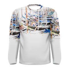 Venice T- Shirt Venice Voyage Art Digital Painting Watercolor Discovery T- Shirt (5) Men s Long Sleeve T-shirt by ZUXUMI