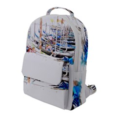 Venice T- Shirt Venice Voyage Art Digital Painting Watercolor Discovery T- Shirt (5) Flap Pocket Backpack (large) by ZUXUMI