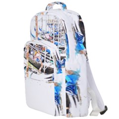 Venice T- Shirt Venice Voyage Art Digital Painting Watercolor Discovery T- Shirt (5) Double Compartment Backpack by ZUXUMI