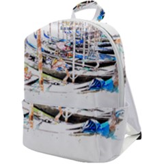 Venice T- Shirt Venice Voyage Art Digital Painting Watercolor Discovery T- Shirt (5) Zip Up Backpack by ZUXUMI