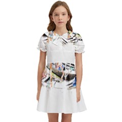 Venice T- Shirt Venice Voyage Art Digital Painting Watercolor Discovery T- Shirt (5) Kids  Bow Tie Puff Sleeve Dress by ZUXUMI