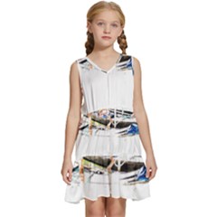 Venice T- Shirt Venice Voyage Art Digital Painting Watercolor Discovery T- Shirt (5) Kids  Sleeveless Tiered Mini Dress by ZUXUMI