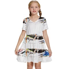 Venice T- Shirt Venice Voyage Art Digital Painting Watercolor Discovery T- Shirt (5) Kids  Short Sleeve Tiered Mini Dress by ZUXUMI