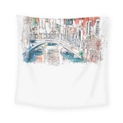 Venice T- Shirt Venice Voyage Art Digital Painting Watercolor Discovery T- Shirt Square Tapestry (small)