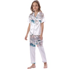 Venice T- Shirt Venice Voyage Art Digital Painting Watercolor Discovery T- Shirt Kids  Satin Short Sleeve Pajamas Set by ZUXUMI