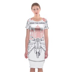 Vespa T- Shirt Hit The Road 3 T- Shirt Classic Short Sleeve Midi Dress by ZUXUMI