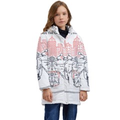 Vespa T- Shirt Hit The Road 3 T- Shirt Kids  Hooded Longline Puffer Jacket by ZUXUMI