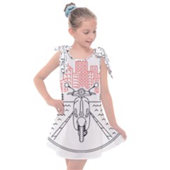 Vespa T- Shirt Hit The Road 3 T- Shirt Kids  Tie Up Tunic Dress by ZUXUMI