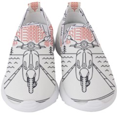 Vespa T- Shirt Hit The Road 3 T- Shirt Kids  Slip On Sneakers by ZUXUMI