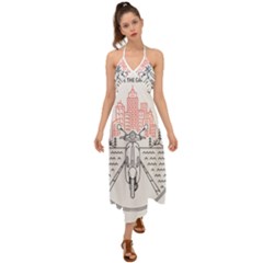 Vespa T- Shirt Hit The Road 3 T- Shirt Halter Tie Back Dress 