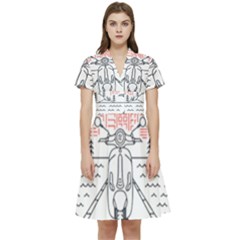 Vespa T- Shirt Hit The Road 3 T- Shirt Short Sleeve Waist Detail Dress by ZUXUMI