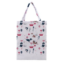 Veterinarian Gift T- Shirt Veterinary Medicine, Happy And Healthy Friends    Pattern    Coral Backgr Classic Tote Bag by ZUXUMI